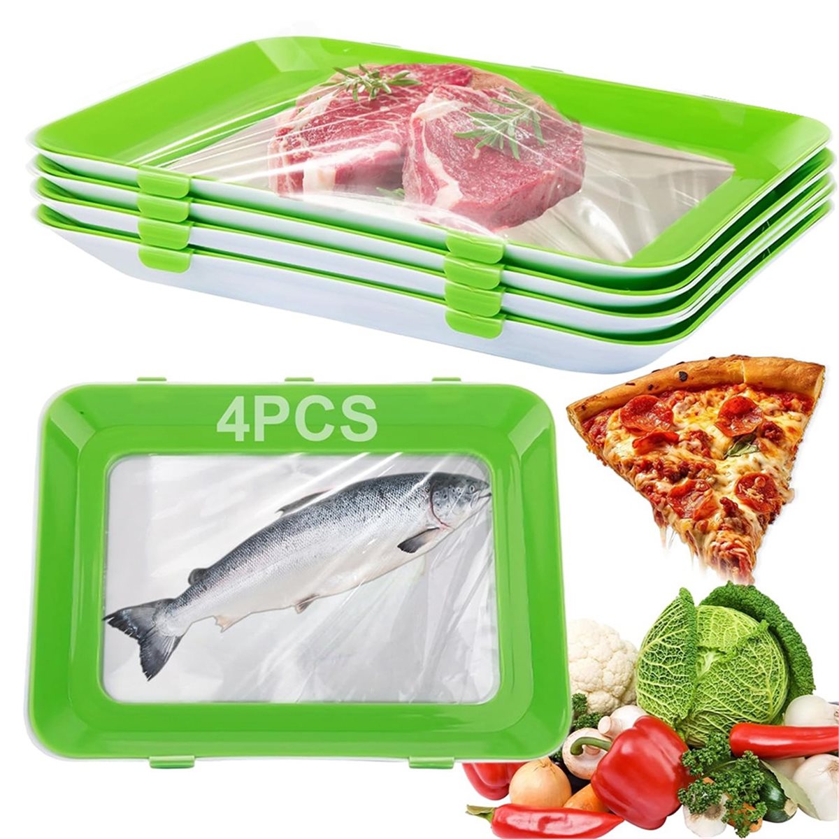 Food Storage Technology - 4 Adet Vakumlu Koruma Teknolojisiyle Uzun