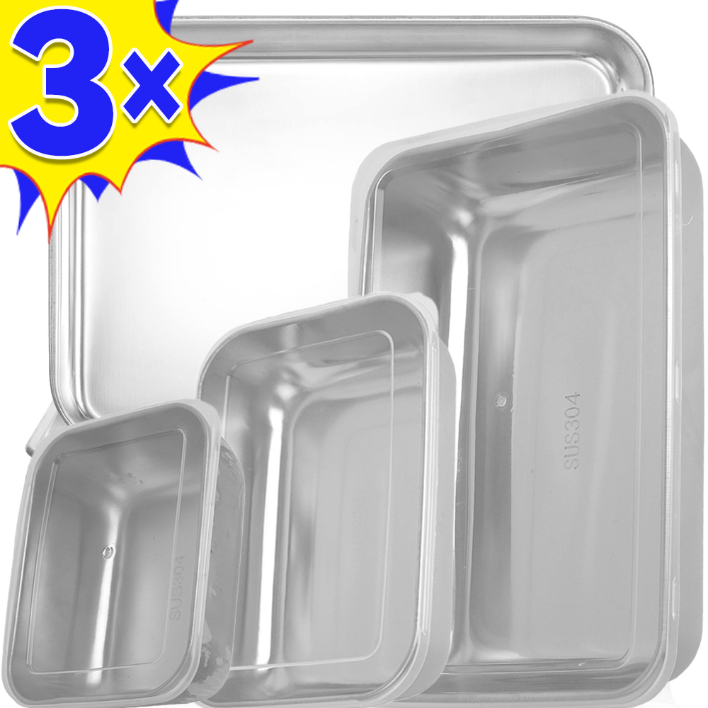 Food Storage Box Set - Paslanmaz Çelik Gıda Saklama Kutusu Taze