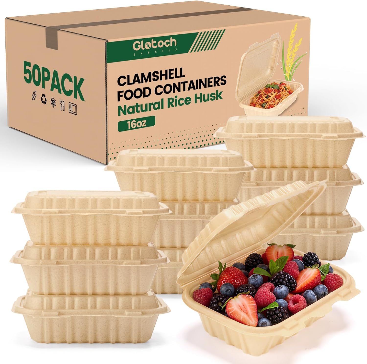 Food Storage Safe - 50'li Paket 16oz (473ml) Deniz Kabuğu