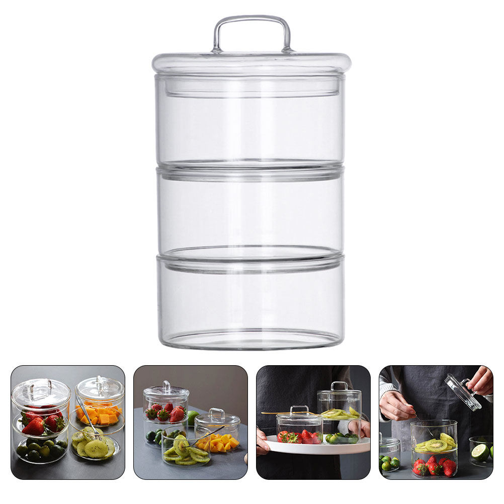 Food Storage Jar Glass - 1 takım şeffaf cam saklama kabı
