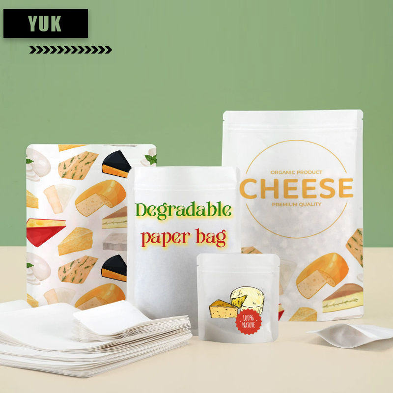 Zebra Food Storage - Özelleştirilmiş Biyobozunur Kraft Kağıt Fermuarlı Poşetler,