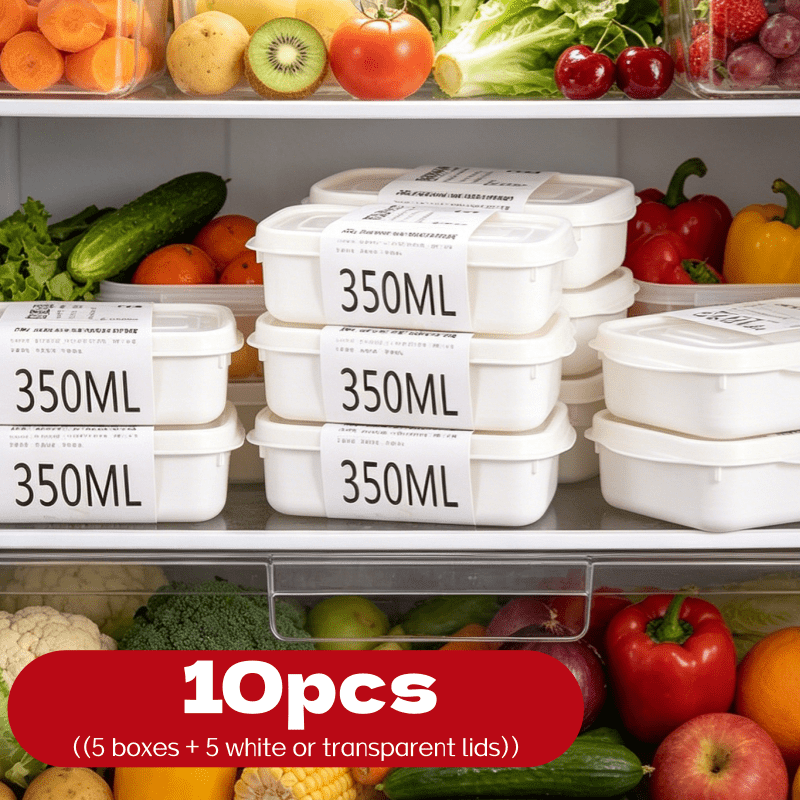 Food Storage Box Set - 10 Adet Yeniden Kullanılabilir İstiflenebilir Gıda