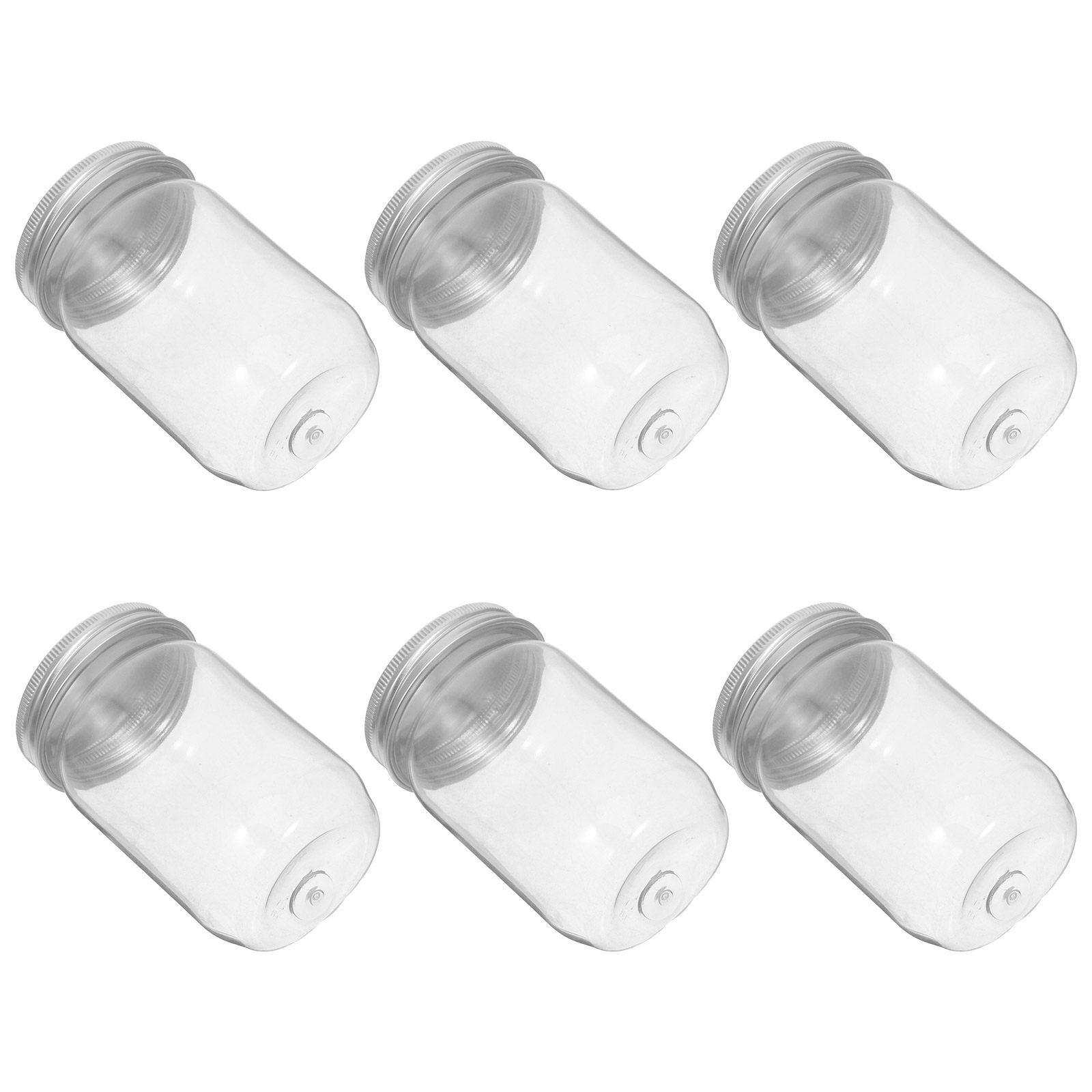 Food Storage Containers - 6 adet şeffaf plastik Mason kavanozlar