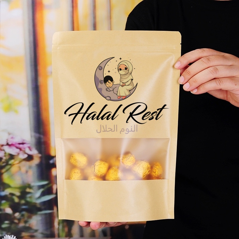 Zebra Food Storage - 50 adet Kraft Kağıt Kilitli Poşetler,