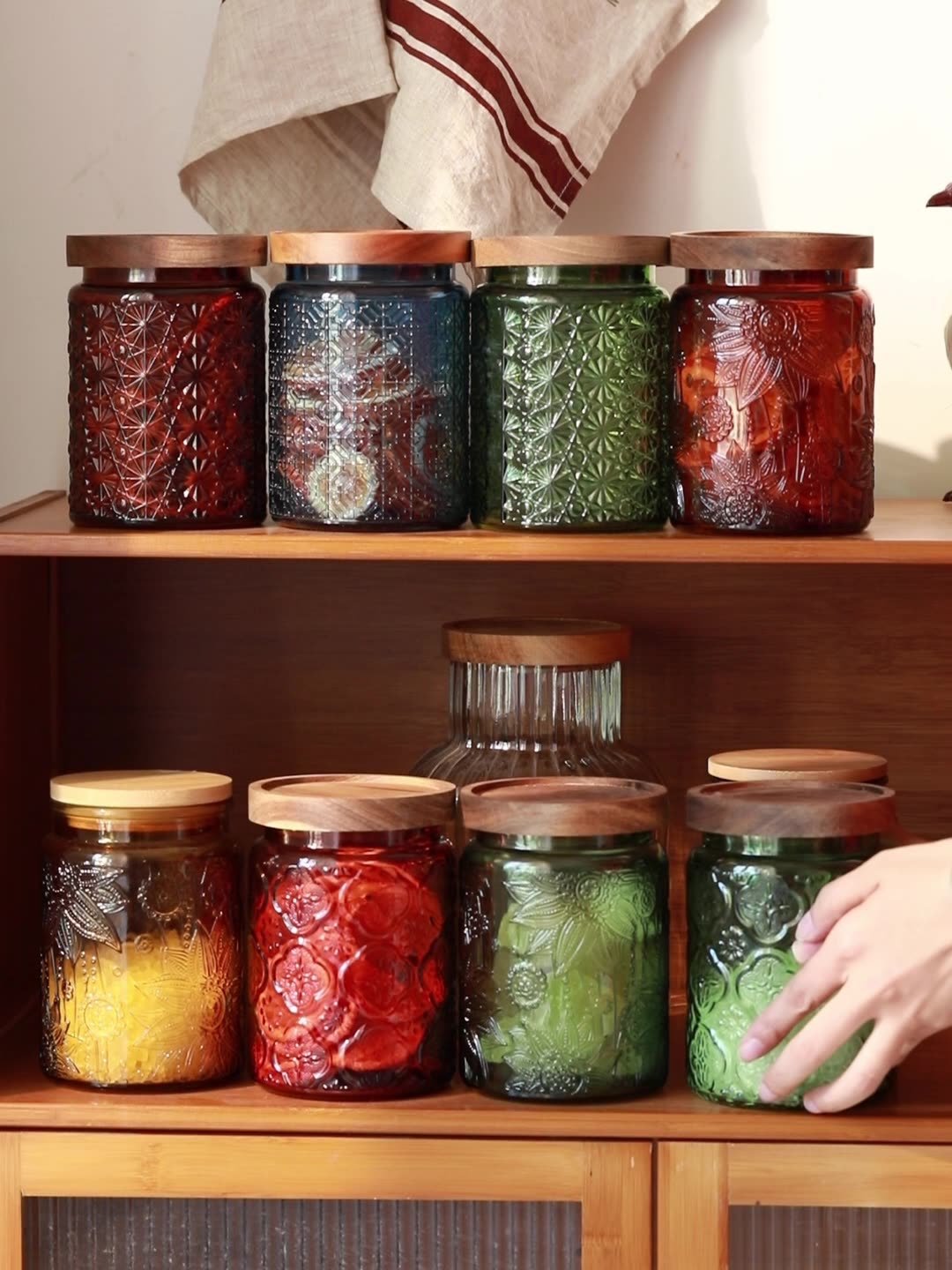 Food Storage Jars With Lids - Vintage cam mutfak depolama kavanoz mutfak