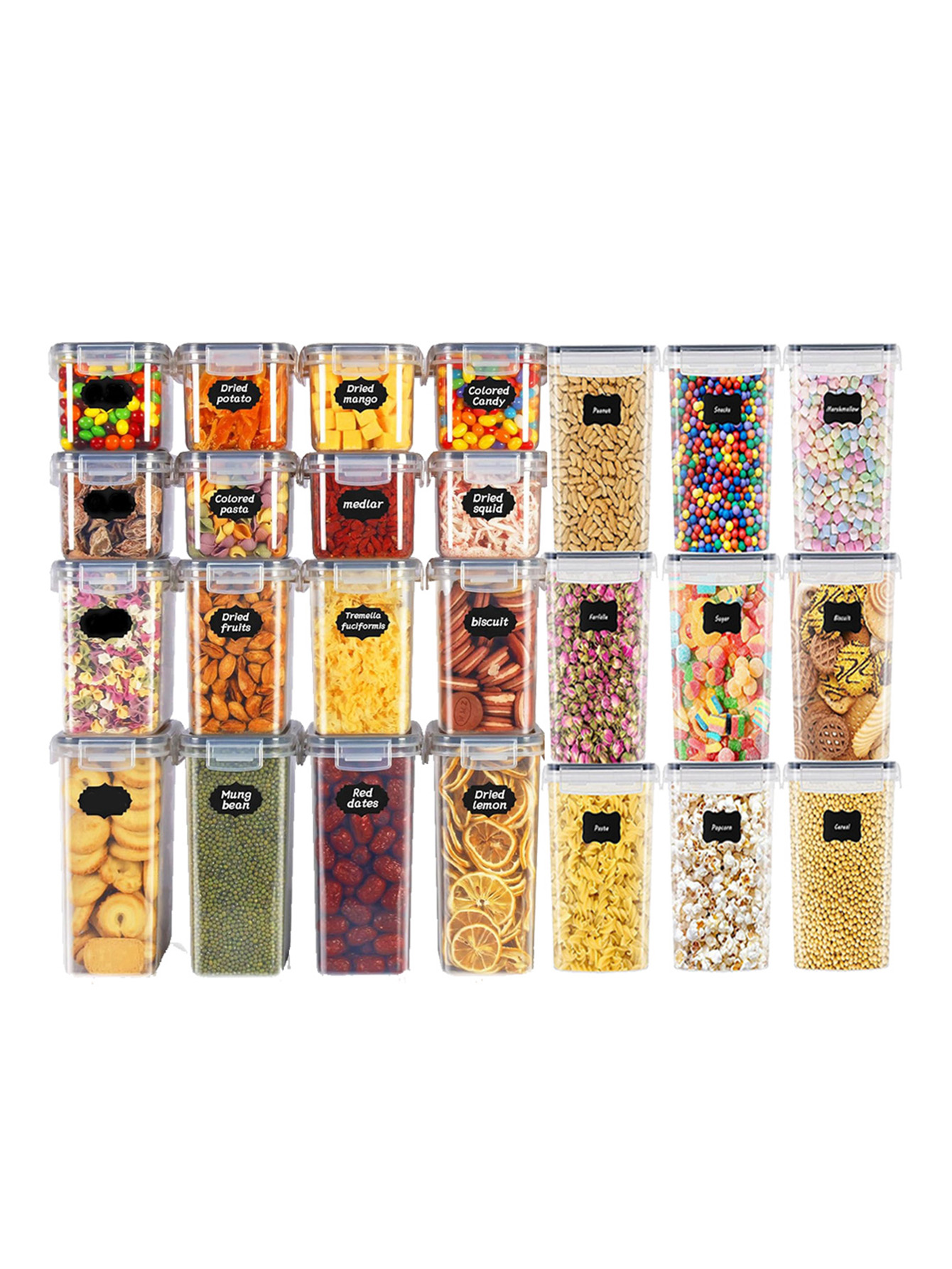Food Storage Jars With Lids - 48 adet, Kapaklı Mühürlü Gıda Saklama