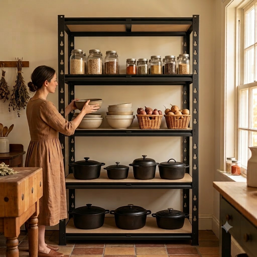 Food Storage No Pantry - İnce 5 Katlı Metal Raf Ünitesi,