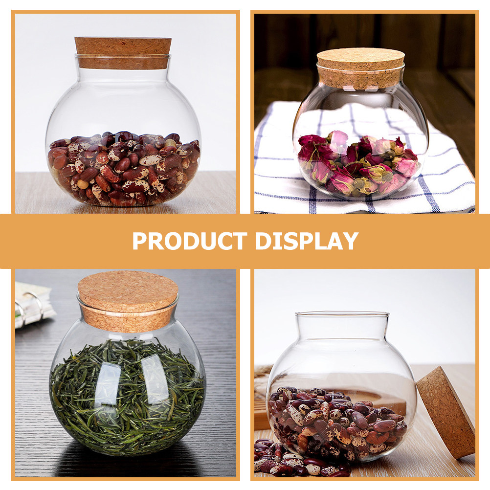 Masif Ahşap Kapaklı ve Mantar  - Food Storage Jar Glass incelemesi ve fiyatı