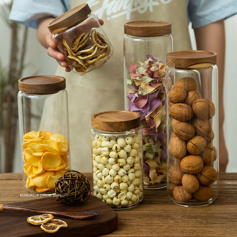 Ahşap Kapaklı Cam Hava Geçirme - Food Storage Jar Glass incelemesi ve fiyatı