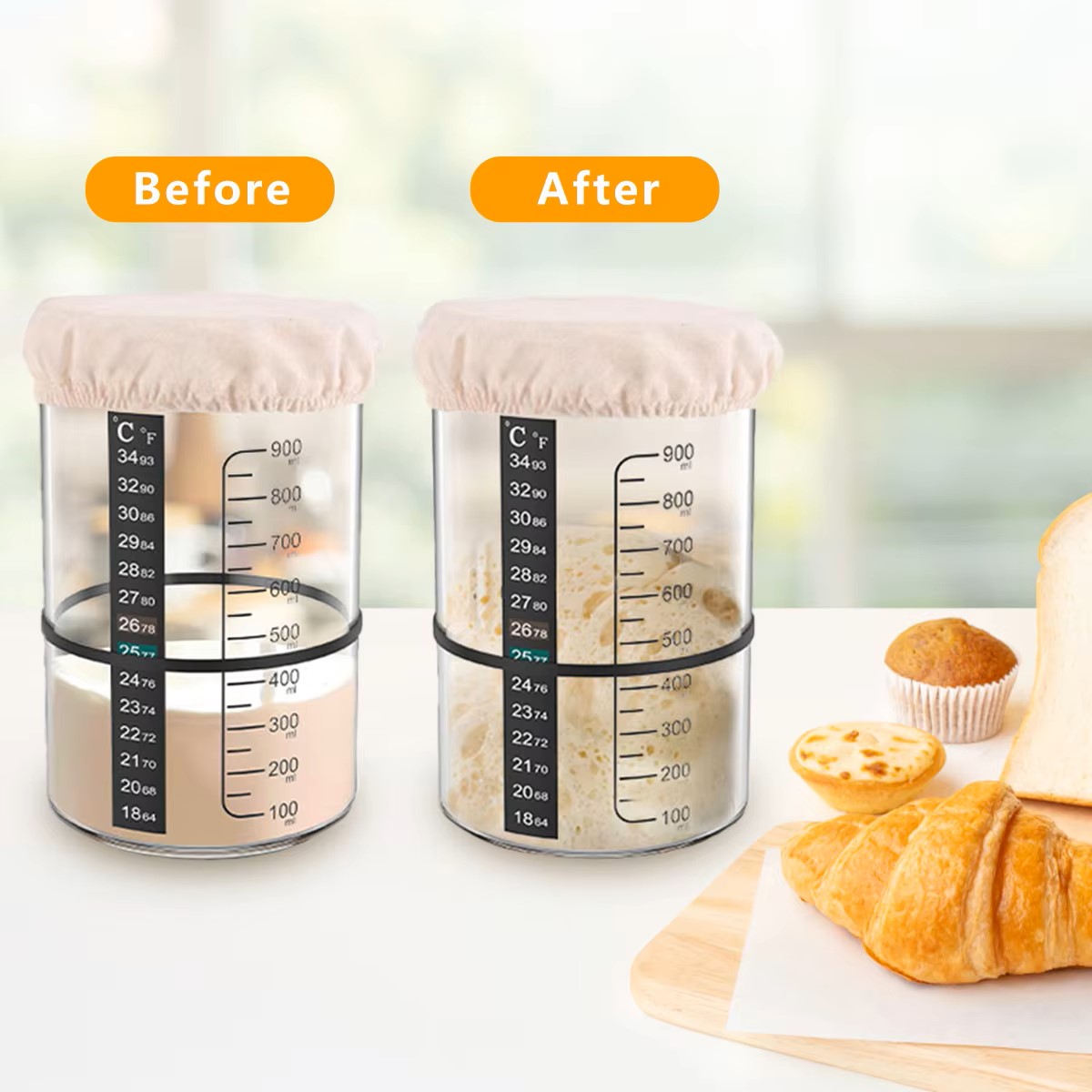 1500/900ml Ekşi Mayalı Hamur B - Food Storage Jar Glass incelemesi ve fiyatı