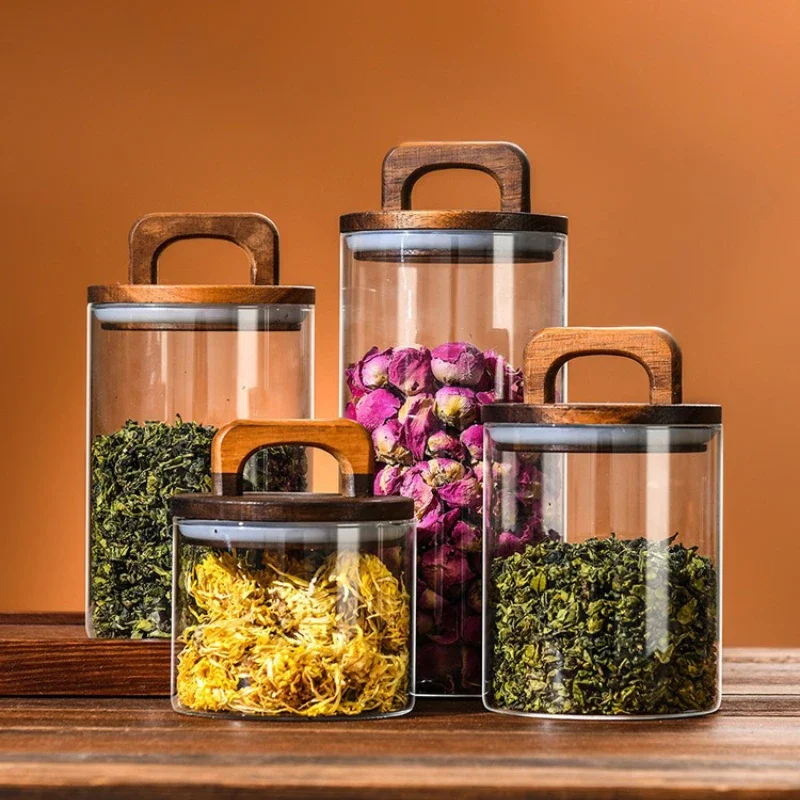 Bambu kapaklı şeffaf cam kavan - Food Storage Jar Glass incelemesi ve fiyatı