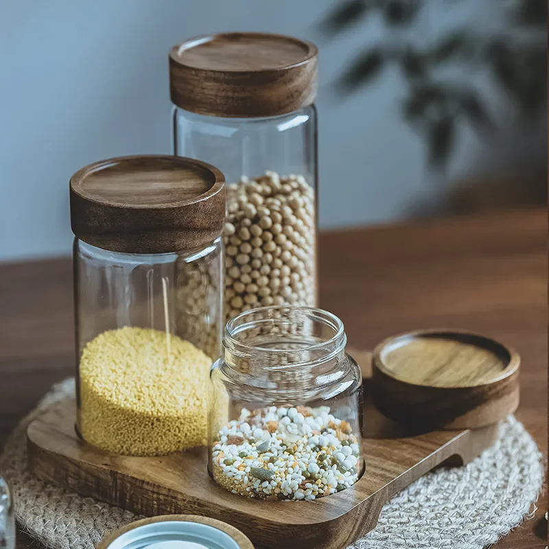 Ahşap kapak Orgnizer cam hava  - Food Storage Jar Glass incelemesi ve fiyatı