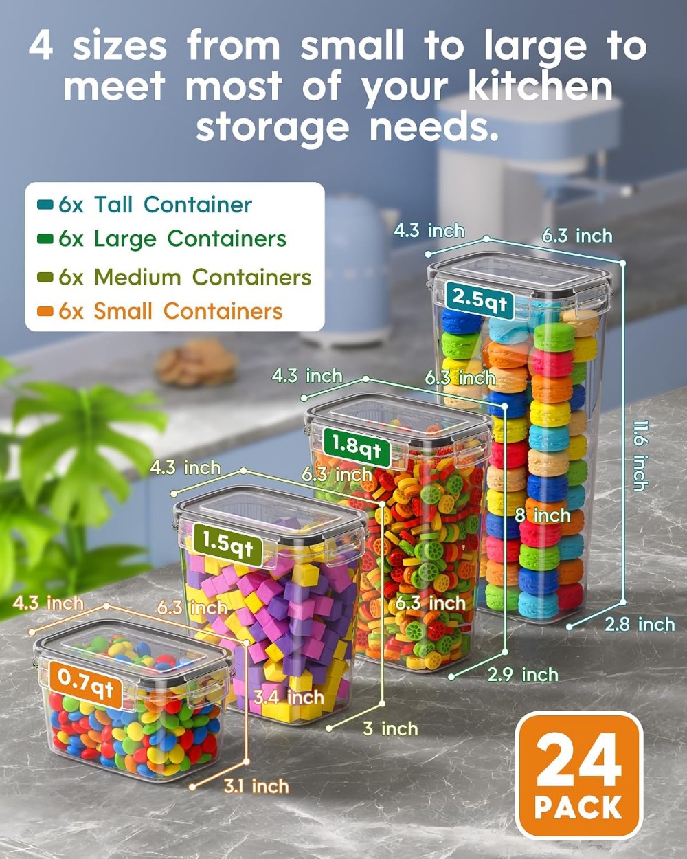 24 Adet Hava Geçirmez Gıda Sak - Food Storage Containers incelemesi ve fiyatı